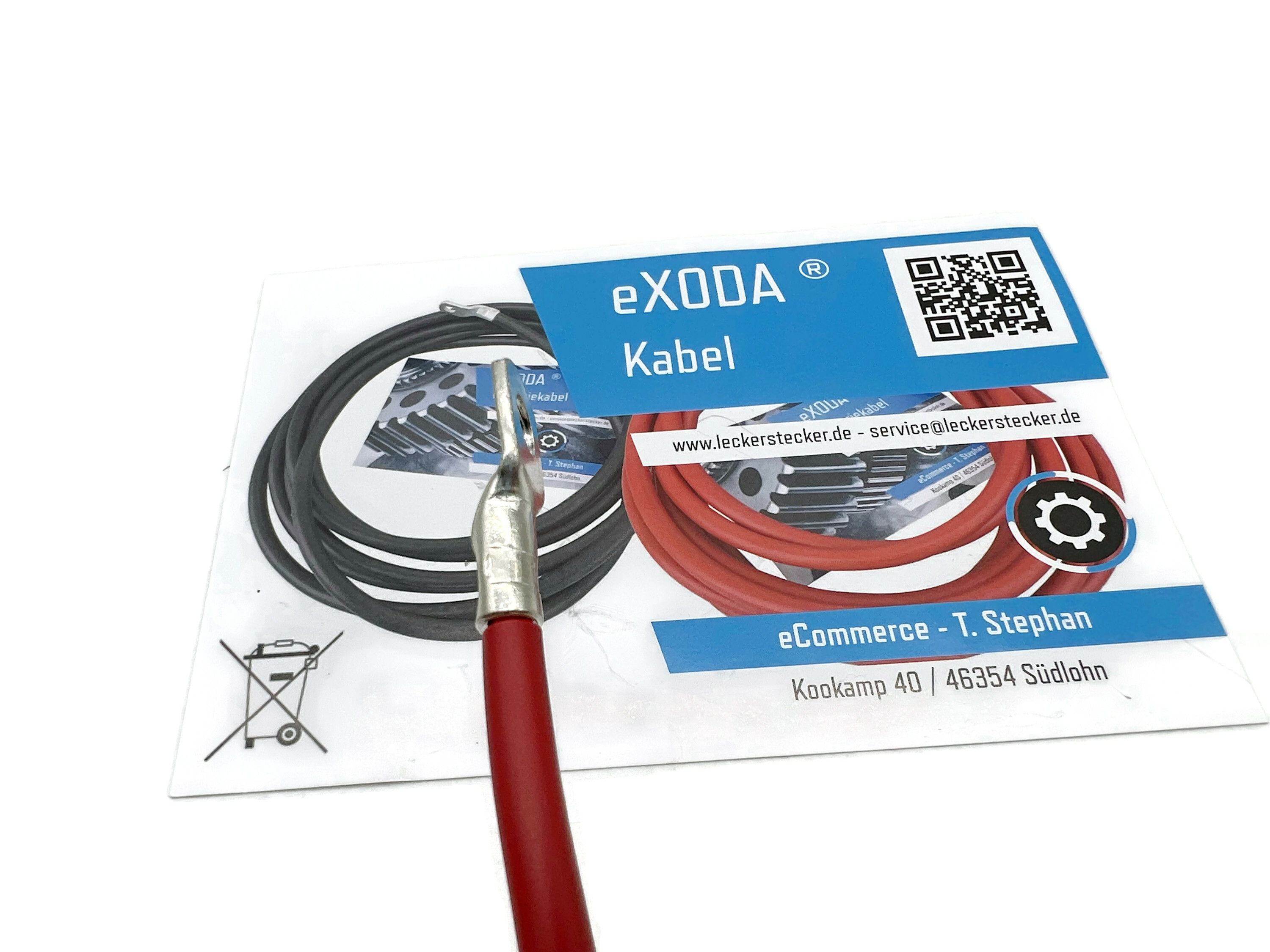 Batteriekabel KFZ Kabel 10 mm² rot + Ringösen/Kabelschuhe M6/M8