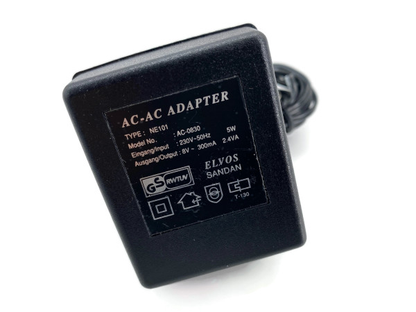 Netzteil Lagegerät ELVOS SANDAN AC-AC Adapter 8V 300mA mit 5mm Stecker