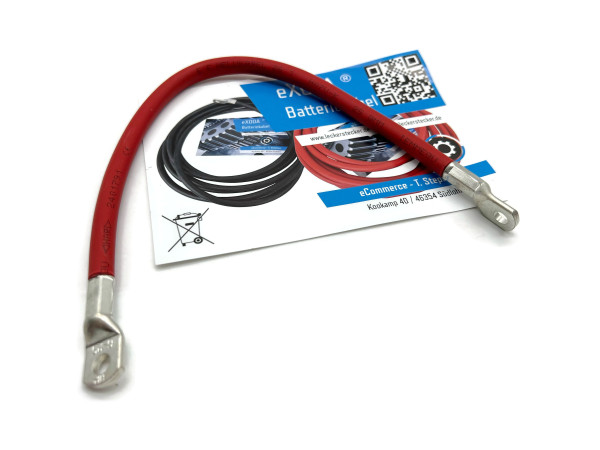 Batteriekabel 25 mm² 30cm mit Kabelschuhen M6 Rot